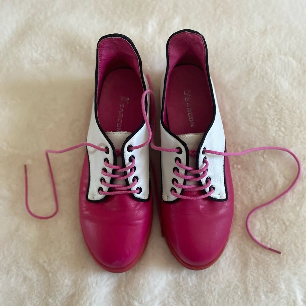 Magenta and white Oxford shoes. Size 230 | US 6 womens - Picture 1 of 3
